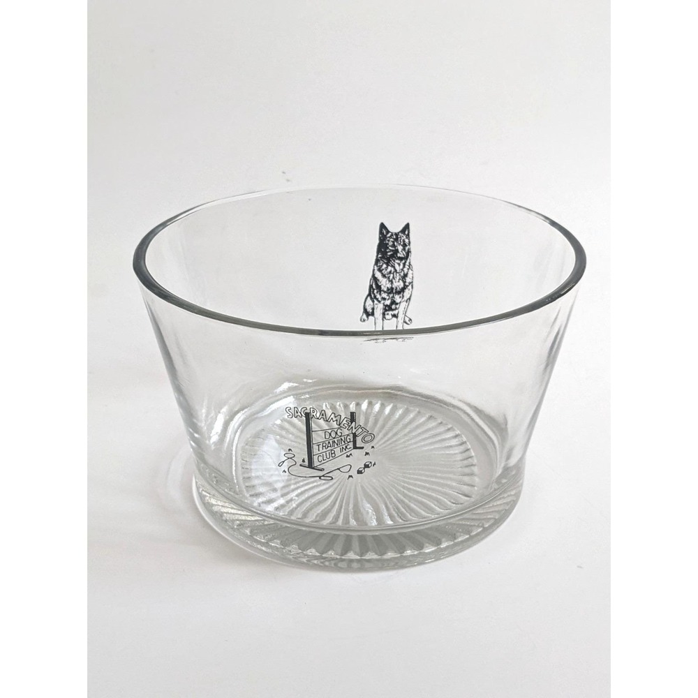 Vintage Sacramento Dog‎ Training Club Glass Ice Bucket German Shepherd Graphic